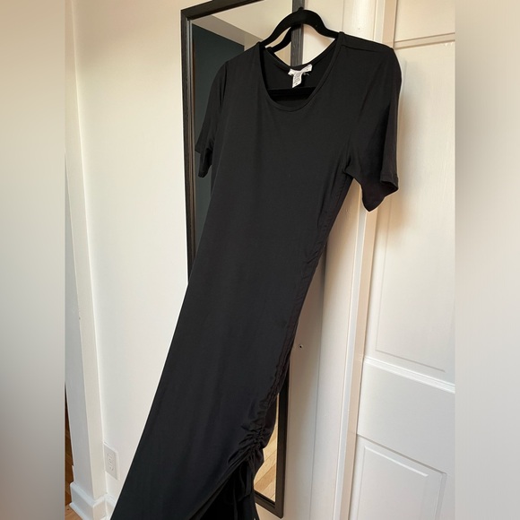 Midi black T shirt dress - Picture 3 of 5